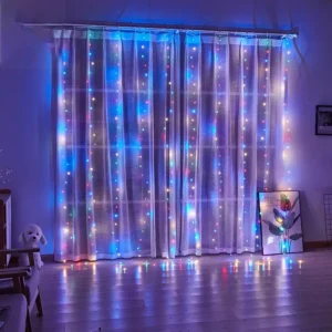 Set 2 x Instalatie perdea 3x3m , 8 Programe, cu USB si Telecomanda, fir cupru