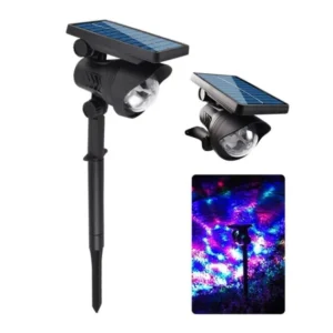 2x Lampa solara decorativa de gradina cu jocuri de lumina