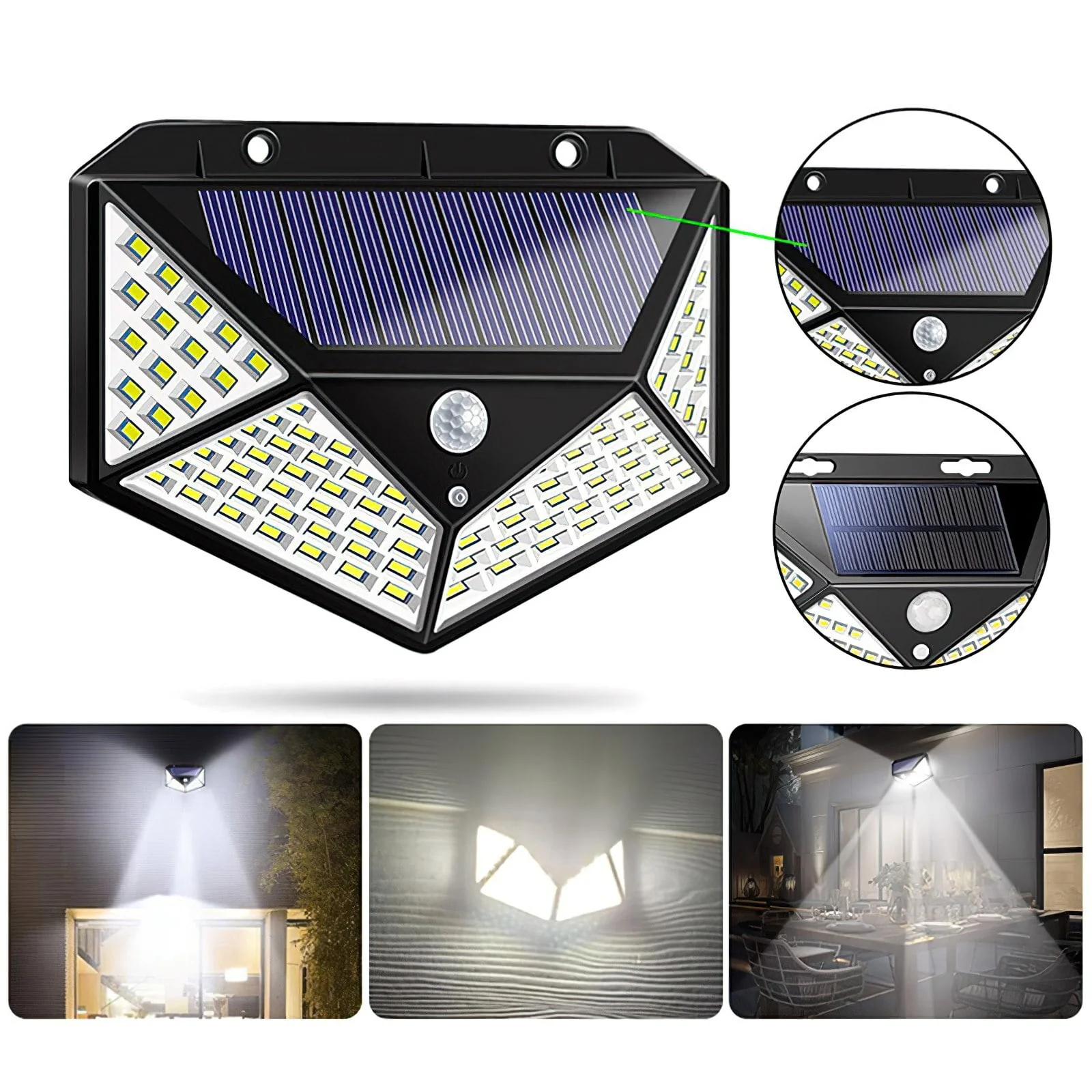 Set 6 x Lampa cu incarcare solara pentru exterior, 100 LED - imagine 3