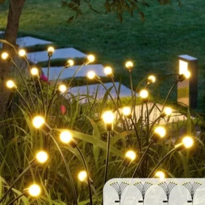 Set 4 lampi solare licurici, pentru gradina, lumina calda