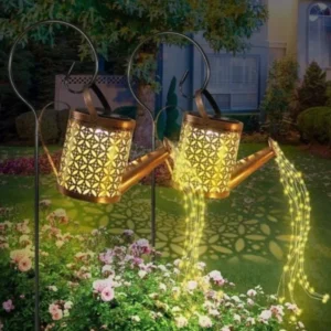 Set 2 lămpi solare tip stropitoare, LED cald